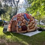 Inflatable brain at the park